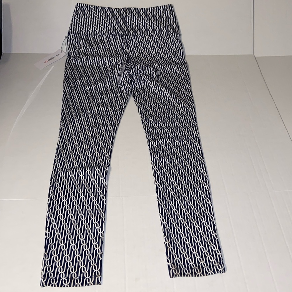 Liz Claiborne New Women’s Size Medium Navy Blue And White Leggings
